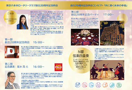 20周年記念例会のパンフレット2