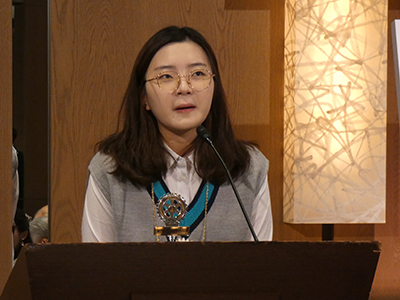 米山奨学生、金秀彬(キムスビン)さん