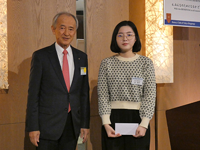 米山奨学生、金秀彬(キムスビン)さん